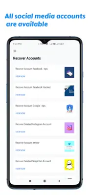 Recover Accounts android App screenshot 2